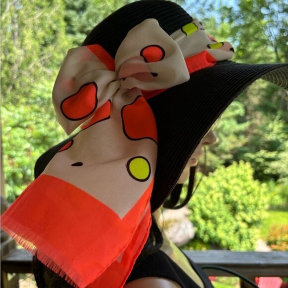 Vintage phsychedelic polka dot head scarf - Picture 7 of 9